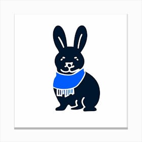 Simple Illustration Of A Rabbit Wearing A Scarf Canvas Print