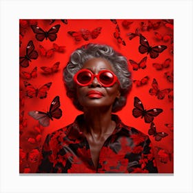 Black Woman With Butterfly Wings Canvas Print