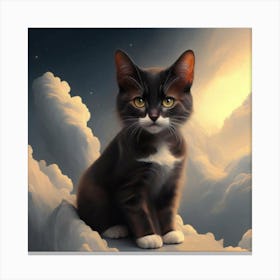 Cat In The Clouds Canvas Print