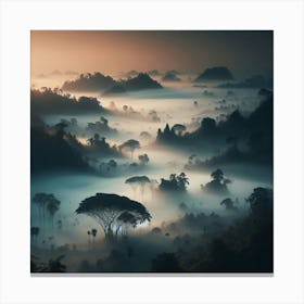 Mist In The Jungle Canvas Print