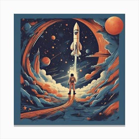 Space Rocket Canvas Print