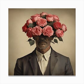 Roses On The Head Canvas Print