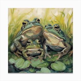 Frogs Fairycore Painting 3 Canvas Print