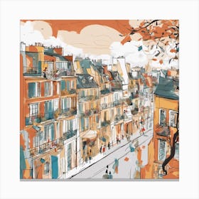 Paris Street Abstract Canvas Print