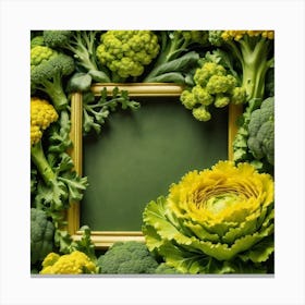 Green Vegetables In A Frame Canvas Print