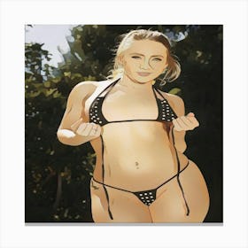 Sexy Girl In Bikini Canvas Print