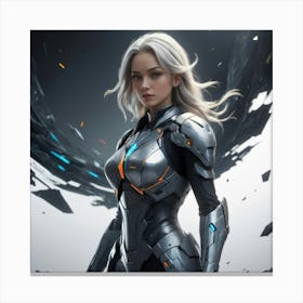 Girl In Armor 3 Canvas Print