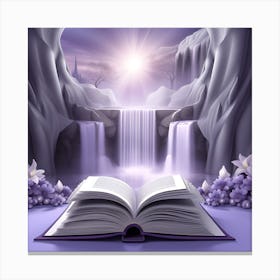 Open Book With Waterfall Canvas Print