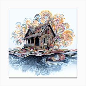 House On The Water 1 Canvas Print