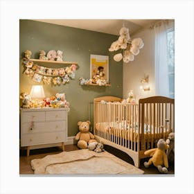 A Photo Of A Baby Crib With A Baby Sleeping In It 3 Canvas Print