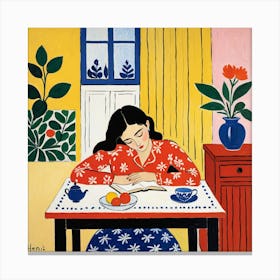 Woman Reading 8 Canvas Print