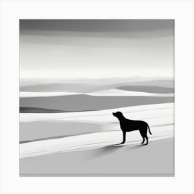 Dog In The Desert Canvas Print