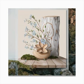 Moss And Flowers 4 Canvas Print