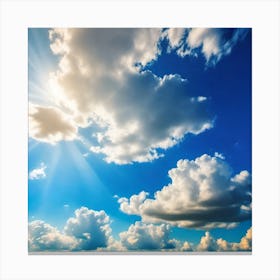 Blue Sky With Clouds 7 Canvas Print