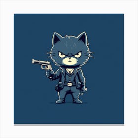 Cat With Gun 2 Canvas Print