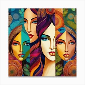 Random faces Canvas Print