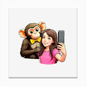 Monkey Selfie Canvas Print