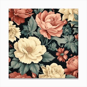 Vintage Floral Pattern Canvas Print