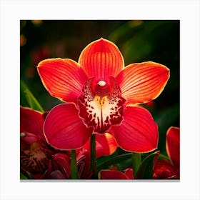 Firefly Vibrant Explosion Of Red Orchids In Full Bloom 80774 Canvas Print