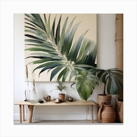 Scandinavian style, palm leaf 2 Canvas Print