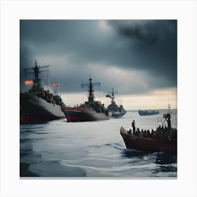 Naval Warfare - Ships at Sea 6 Canvas Print