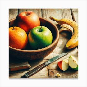 Fruits In A Bowl Canvas Print