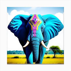 Bluer Elephant Canvas Print