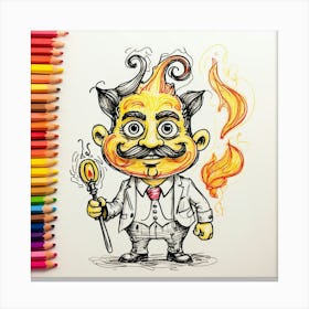 Flaming Devil Canvas Print