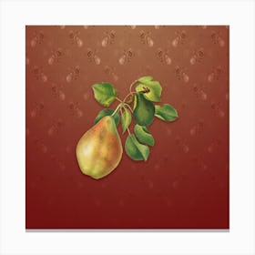 Vintage Pear Botanical on Falu Red Pattern n.1293 Canvas Print