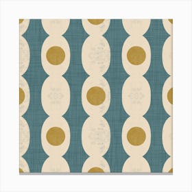 Retro Mod Geo Chain - Slate Blue - Mid Century Modern Canvas Print