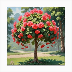 Geranium Tree Art Print Canvas Print