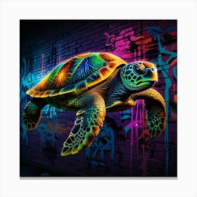 Colorful Sea Turtle Canvas Print