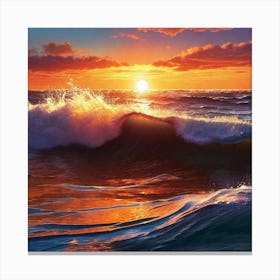 Sunset Over The Ocean 15 Canvas Print