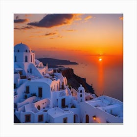 Sunset In Oia 3 Canvas Print