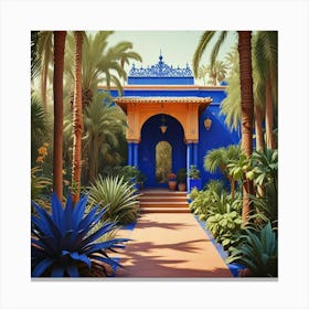 Blue House In Morocco Canvas Print