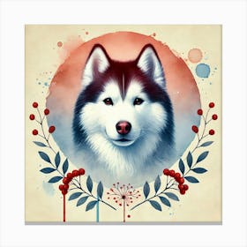 Watercolor Siberian Husky 1 Canvas Print