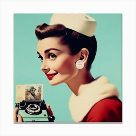 Audrey Hepburn Vintage Nurse Canvas Print