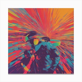 Man, New Poster For Ray Ban Speed, In The Style Of Psychedelic Figuration, Eiko Ojala, Ian Davenport 1 Canvas Print