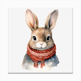 Rabbit In Scarf 1 Canvas Print