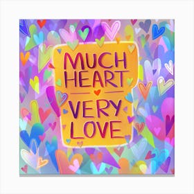 Colourful rainbow hearts of good vibes love Canvas Print