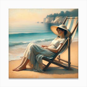 Woman On The Beach Canvas Print