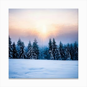 Abstract Landscape Showcasing The Battle Between Winters Chill And The New Years Promise Sun Rays (3) Canvas Print