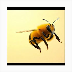 Golden Solitude: The Flight of a Bee Canvas Print