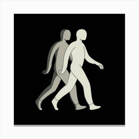 A Minimalist Illustration Of Two Human Figures Canvas Print