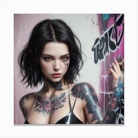 Tattooed Woman Canvas Print