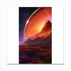 Landscape With A Sun Canvas Print