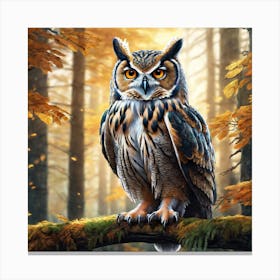 Owl In The Forest 157 Canvas Print