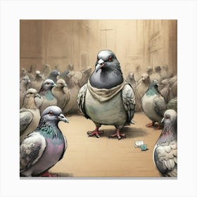 Pigeons 13 Canvas Print