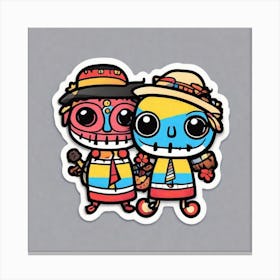 Colombian Festivities Sticker 2d Cute Fantasy Dreamy Vector Illustration 2d Flat Centered By (10) Canvas Print