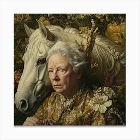 'The Queen And Her Horse' Canvas Print